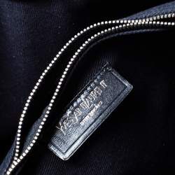 Pre Owned Saint Laurent Violet Leather and Fabric Large Muse Two Bag