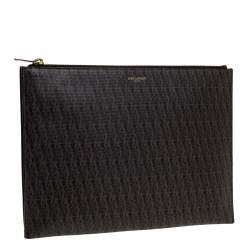 Saint Laurent Coated Canvas Trousse de Toilete Pouch