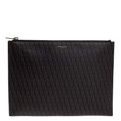 Saint Laurent Coated Canvas Trousse de Toilete Pouch