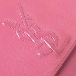 Pre Owned حقيبة كلتش ايف سان لوران بيل دو جور قلاب جلد لامع وردي