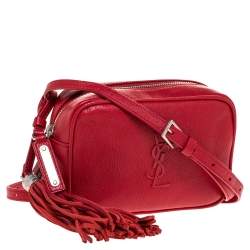 Pre Owned Saint Laurent Paris Red Leather Lou Belt Bag