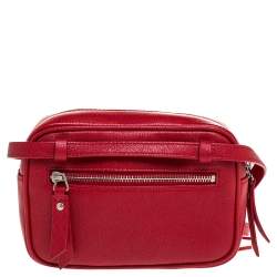 Pre Owned Saint Laurent Paris Red Leather Lou Belt Bag