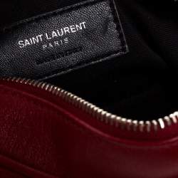 Pre Owned Saint Laurent Paris Red Leather Lou Belt Bag