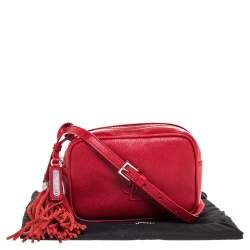 Pre Owned Saint Laurent Paris Red Leather Lou Belt Bag