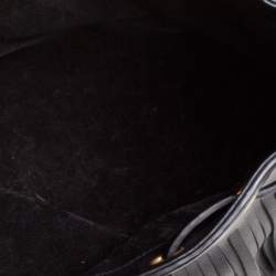 Pre Owned Saint Laurent Black Leather Small Emmanuelle Fringed Bucket Bag