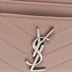 مملوكة مسبقًا حافظة بطاقات سان لوران جلد مبطنة مونوغرامية نود