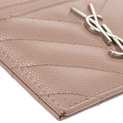 مملوكة مسبقًا حافظة بطاقات سان لوران جلد مبطنة مونوغرامية نود