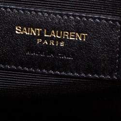 Saint Laurent Burgundy/Black Leather Small Classic Sac De Jour Tote