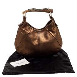 Pre Owned Yves Saint Laurent Golden Brown Leather Mombasa Hobo