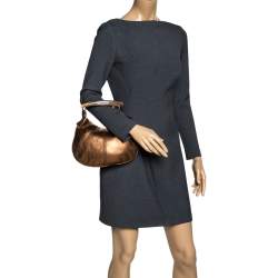 Pre Owned Yves Saint Laurent Golden Brown Leather Mombasa Hobo