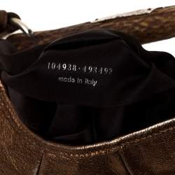 Pre Owned Yves Saint Laurent Golden Brown Leather Mombasa Hobo