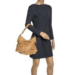 Pre Owned Yves Saint Laurent Beige Leather St. Tropez Hobo