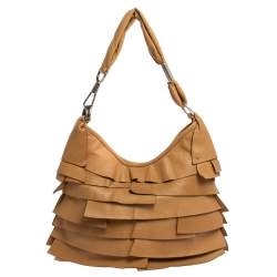 Pre Owned Yves Saint Laurent Beige Leather St. Tropez Hobo