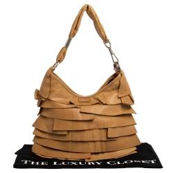 Pre Owned Yves Saint Laurent Beige Leather St. Tropez Hobo
