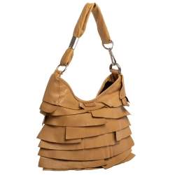 Pre Owned Yves Saint Laurent Beige Leather St. Tropez Hobo