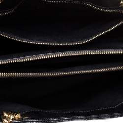 Pre Owned Saint Laurent Black Matelasse Leather Cassandre Shopper Tote