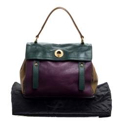 مملوكة مسبقًا Saint Laurent Multicolor Leather and Suede Medium Muse Two Satchel