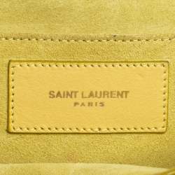 Pre Owned Saint Laurent Yellow Leather Y-Ligne Wallet on Chain