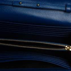 Pre Owned  محفظة سان لوران باريس بسلسلة أنفيلوب جلد مونوغرامي بيج