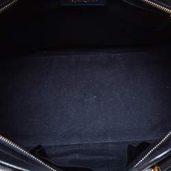 Pre Owned Yves Saint Laurent Navy Blue Lizard Embossed Leather Medium Cabas Y-Ligne Tote
