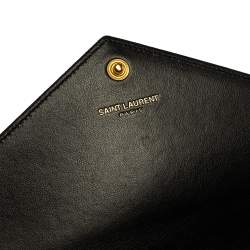 Pre Owned Saint Laurent Beige/Brown Leopard Print Velvet Wallet on Chain