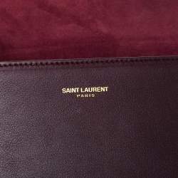 مملوكة مسبقًا حقيبة كلتش سان لوران لايغن Y جلد عنابى 