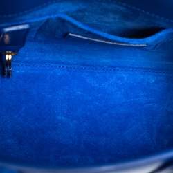 Saint Laurent Electric Blue Leather Nano Classic Sac De Jour Tote