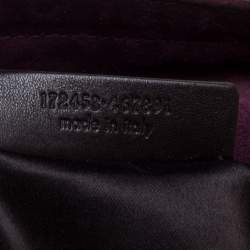 Pre Owned Yves Saint Laurent Purple Patent Leather Large Floral Applique Downtown Tote