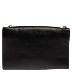 Pre Owned Saint Laurent Black Leather Medium Kate Tassel Shoulder Bag