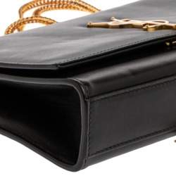 Pre Owned Saint Laurent Black Leather Medium Kate Tassel Shoulder Bag