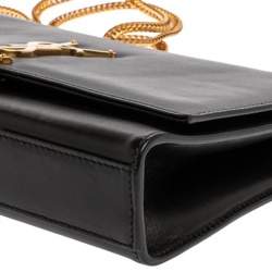 Pre Owned Saint Laurent Black Leather Medium Kate Tassel Shoulder Bag