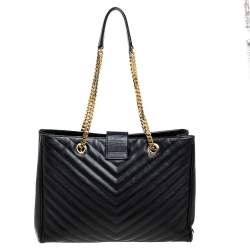 Pre Owned حقيبة شوبر سان لوران باريس كاساندر جلد ماتيلاس مبطن أسود