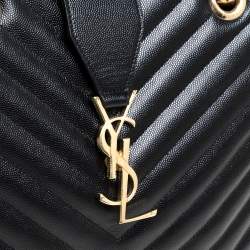 Pre Owned حقيبة شوبر سان لوران باريس كاساندر جلد ماتيلاس مبطن أسود