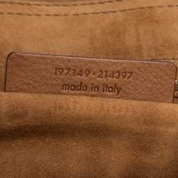 Pre Owned حقيبة ايف سان لوران موسي تو متوسطة سويدي و جلد لامع و شعر عجل بني فاتح