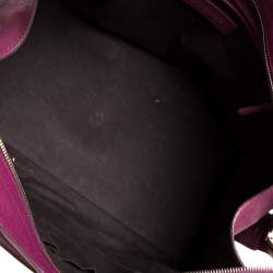 Pre Owned Yves Saint Laurent Burgundy Leather Medium Cabas Y-Ligne Tote