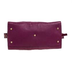 Pre Owned Yves Saint Laurent Burgundy Leather Medium Cabas Y-Ligne Tote