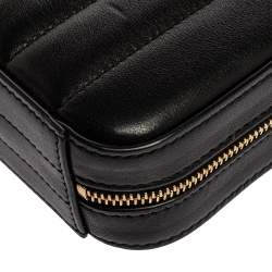 Pre Owned Saint Laurent Paris Black Quilted Leather Vicky Belt Bag