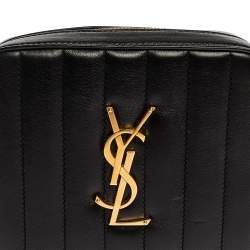 Pre Owned Saint Laurent Paris Black Quilted Leather Vicky Belt Bag