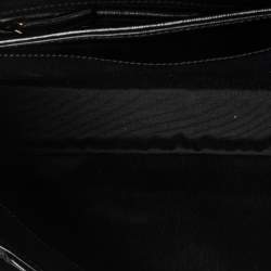 Pre Owned Saint Laurent Black Textured Patent Leather Large Chyc Shoulder Bag