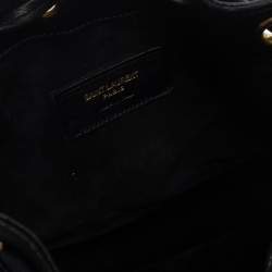 Pre Owned Saint Laurent Black Leather Small Emmanuelle Fringed Bucket Bag