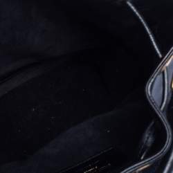 Pre Owned Saint Laurent Black Leather Small Emmanuelle Fringed Bucket Bag