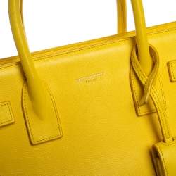 Saint Laurent Yellow Leather Baby Classic Sac De Jour Tote