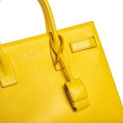 Saint Laurent Yellow Leather Baby Classic Sac De Jour Tote