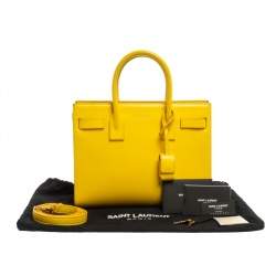 Saint Laurent Yellow Leather Baby Classic Sac De Jour Tote