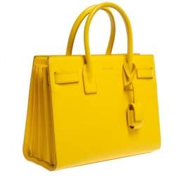 Saint Laurent Yellow Leather Baby Classic Sac De Jour Tote