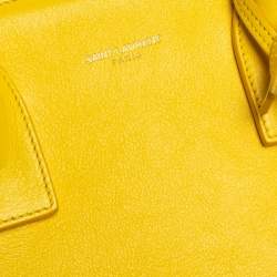 Saint Laurent Yellow Leather Baby Classic Sac De Jour Tote