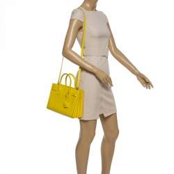 Saint Laurent Yellow Leather Baby Classic Sac De Jour Tote