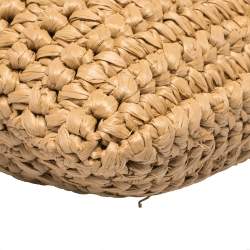 Pre Owned حقيبة كلتش معصم سان لوران جلد وقش سوداء / بيج 