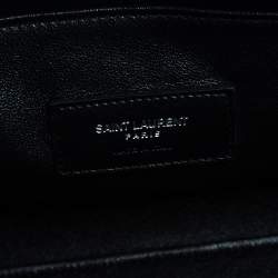 Pre Owned Saint Laurent Black/White Python Embossed Leather Baby Classic Sac De Jour Tote