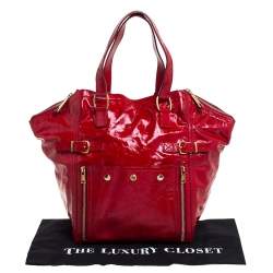 مملوكة مسبقًا Yves Saint Laurent Red Patent Leather Large Downtown Tote